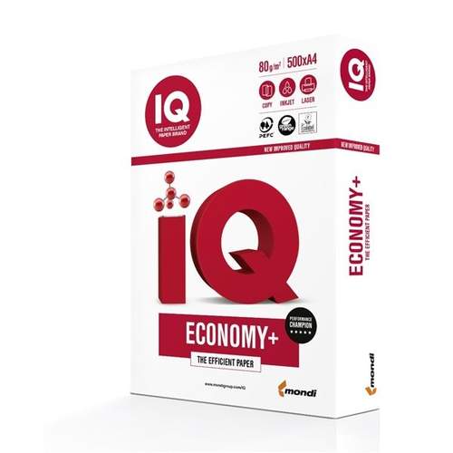IQ Economy+ DIN A4 Kopier-/ Druckerpapier 80 g/m² Glatt Weiß 500 Blatt