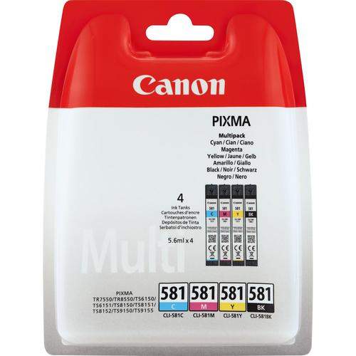 Original Canon 2103C004 / 581 Tinte Schwarz, Cyan, Magenta, Gelb - 4 Stück