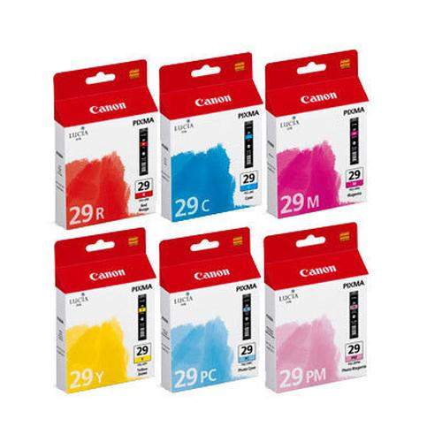 Original Canon 4873B005 / PGI-29 Tinte cyan, magenta, foto zyan, foto magenta, rot, gelb