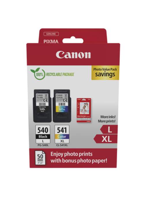 Original Canon 5224B012 / PG-540L+CL-541XL Tinte schwarz, cyan, magenta, gelb - 2 Stück