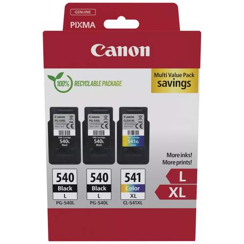 Original Canon 5224B017 / PG-540L+CL-541XL Tinte schwarz, cyan, magenta, gelb - 3 Stück