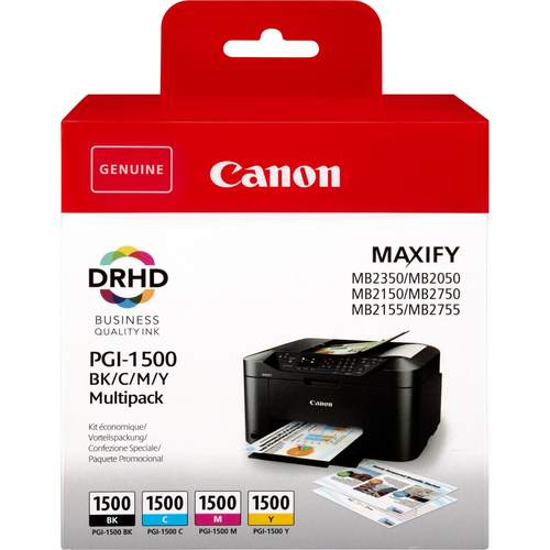 Original Canon 9218B005 / PGI-1500BKCMY Tinte schwarz, cyan, magenta, gelb - 4 Stück