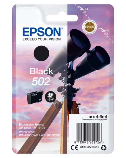Original Epson C13T02V14010 / 502 Tinte schwarz