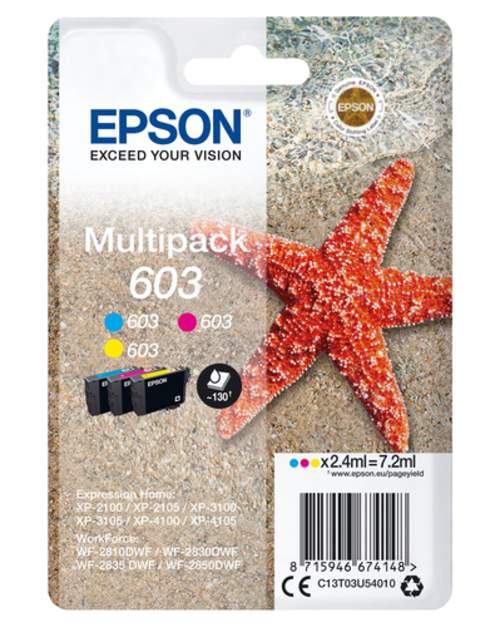 Original Epson C13T03U54010 / 603 cyan, magenta, gelb - 3 Stück