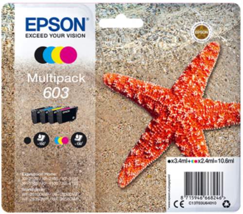Original Epson C13T03U640 / 603 schwarz, cyan, magenta, gelb - 4 Stück