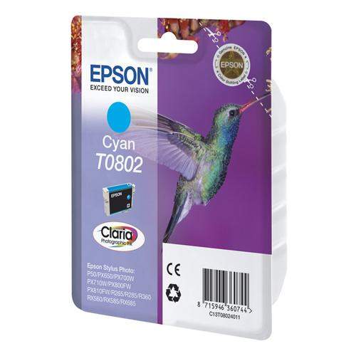 Original Epson C13T08024011 / T0802 Tinte cyan