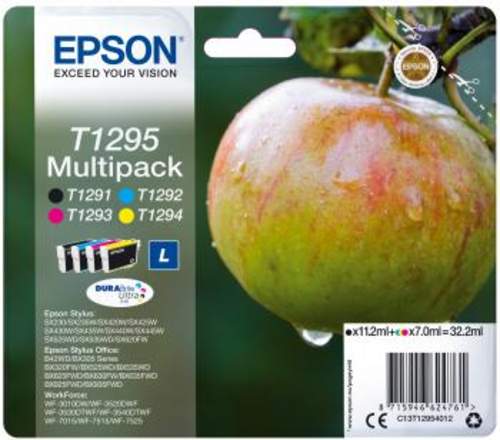 Original Epson C13T12954012 / T1295 Tinte schwarz foto, cyan, magenta, gelb