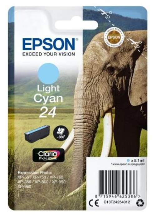 Original Epson C13T24254012 / 24 Tinte cyan hell