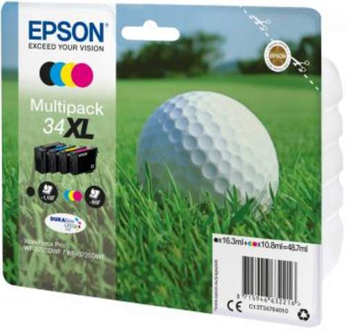 Original Epson C13T34764010 / 34XL Tinte schwarz, cyan, magenta, gelb - 4 Stück