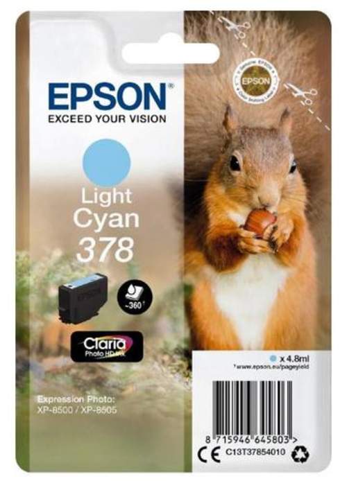 Original Epson C13T37854010 / 378 Tinte cyan hell