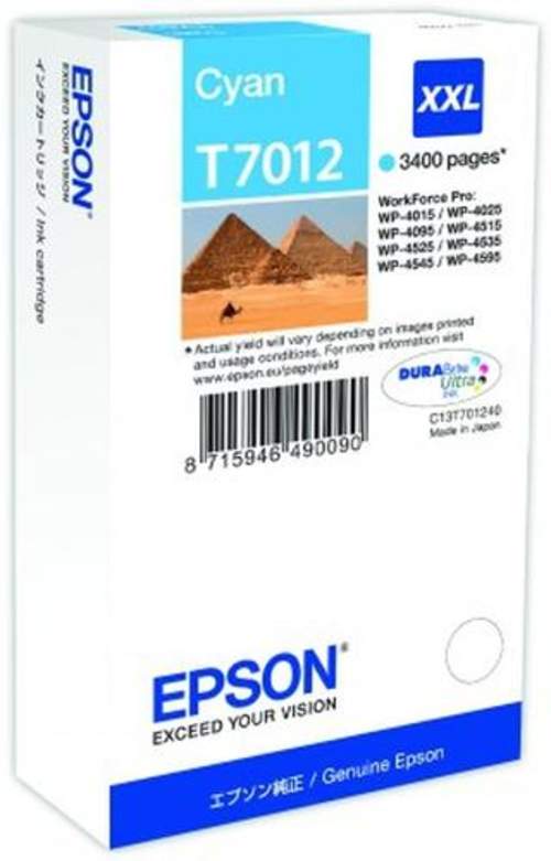 Original Epson C13T70124010 / T7012 Tinte cyan