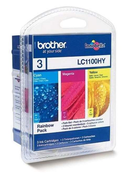 Original Brother LC-1100HYRBWBP Tinte cyan, magenta, gelb