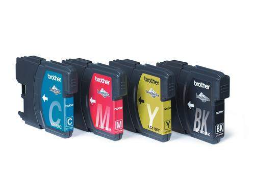 Original Brother LC-1100VALBP Tinte schwarz, color