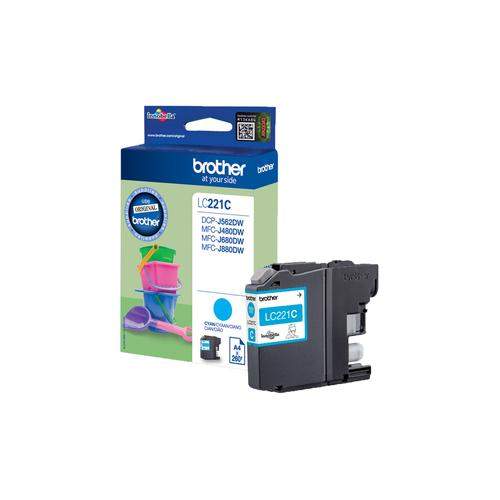 Original Brother LC-221C Tinte cyan