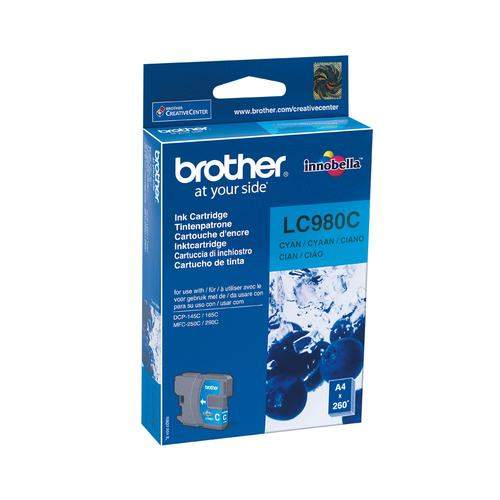 Original Brother LC-980C Tinte cyan