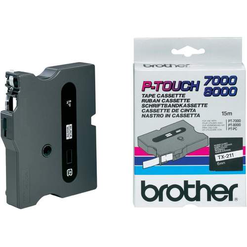 Brother TX-211 Schwarz auf weiss Label Etikette