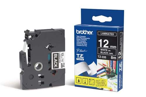 Brother TX-335 Schwarz auf weiss Label Etikette