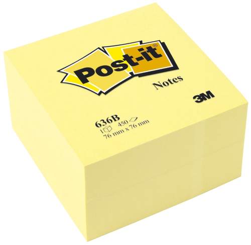 Haftnotizblock 450BL gelb POST-IT 636-B Würfel 76x76mm