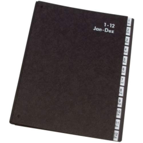 Pultordner  1-12 schwarz Q-CONNECT KF04562 Hartpappe