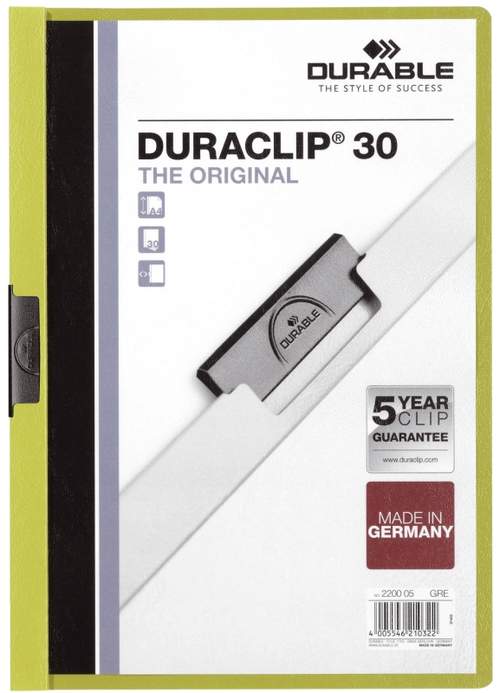 Clip-Mappe A4 Duraclip grün DURABLE 2200 05