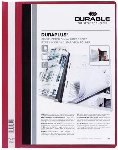 Schnellhefter Panorama rot DURABLE 2579 03 Duraplus