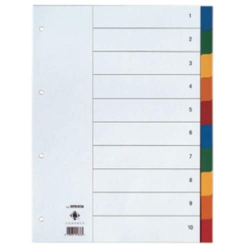 Farbregister 10tl PP A4 weiß Q-CONNECT KF01836 blanko