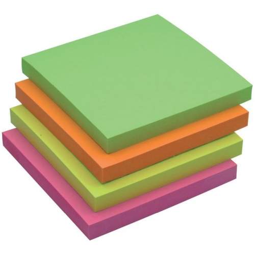 Haftnotizblock 12x75 Blatt 4farbig Q-CONNECT KF10508 76x76mm