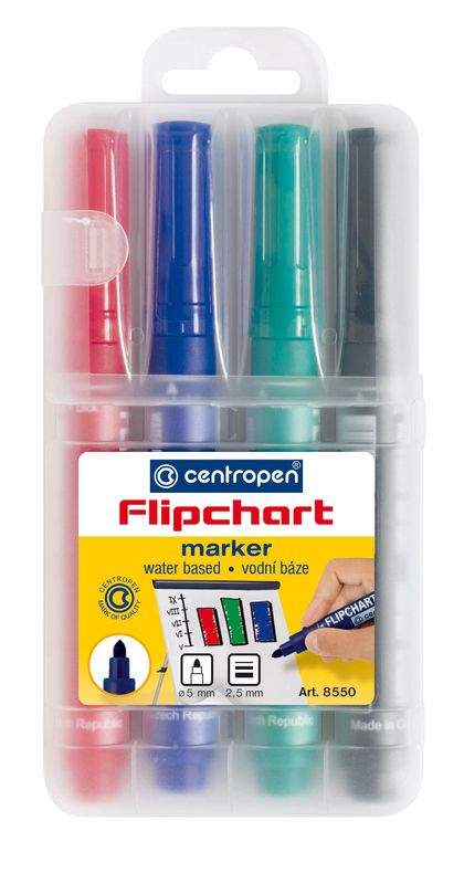 Flipchartmarker CENTROPEN 8550, Kugelspitze, 2,5 mm, sortiert