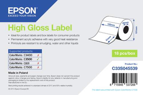 Epson C33S045539 Druckeretikette