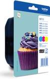 Original Brother LC-123RBWBP Tinte cyan, magenta, gelb