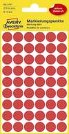 Haftetiketten D12mm rot AVERY ZWECKFORM 3141 f.Handb